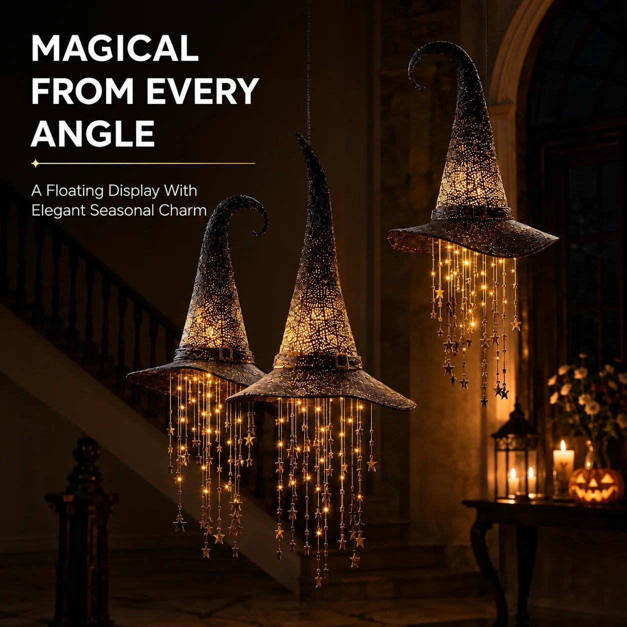 🔥LAST DAY 50% OFF - 🎃Lighted Witch Hat Hanging Chime🧙‍♀️✨