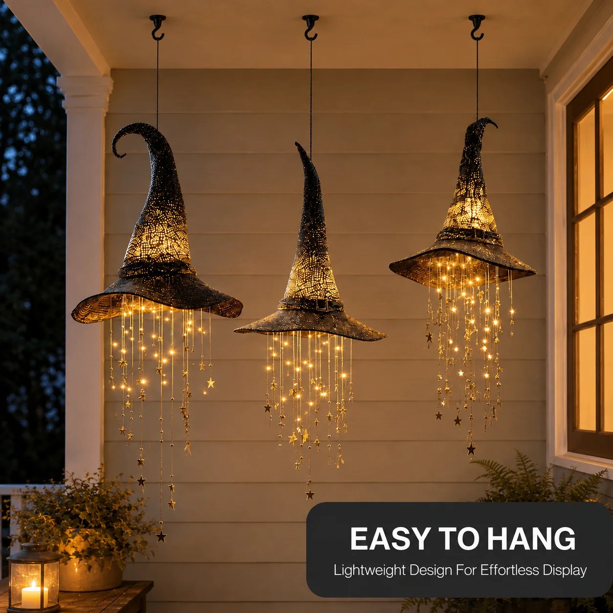 🔥LAST DAY 50% OFF - 🎃Lighted Witch Hat Hanging Chime🧙‍♀️✨
