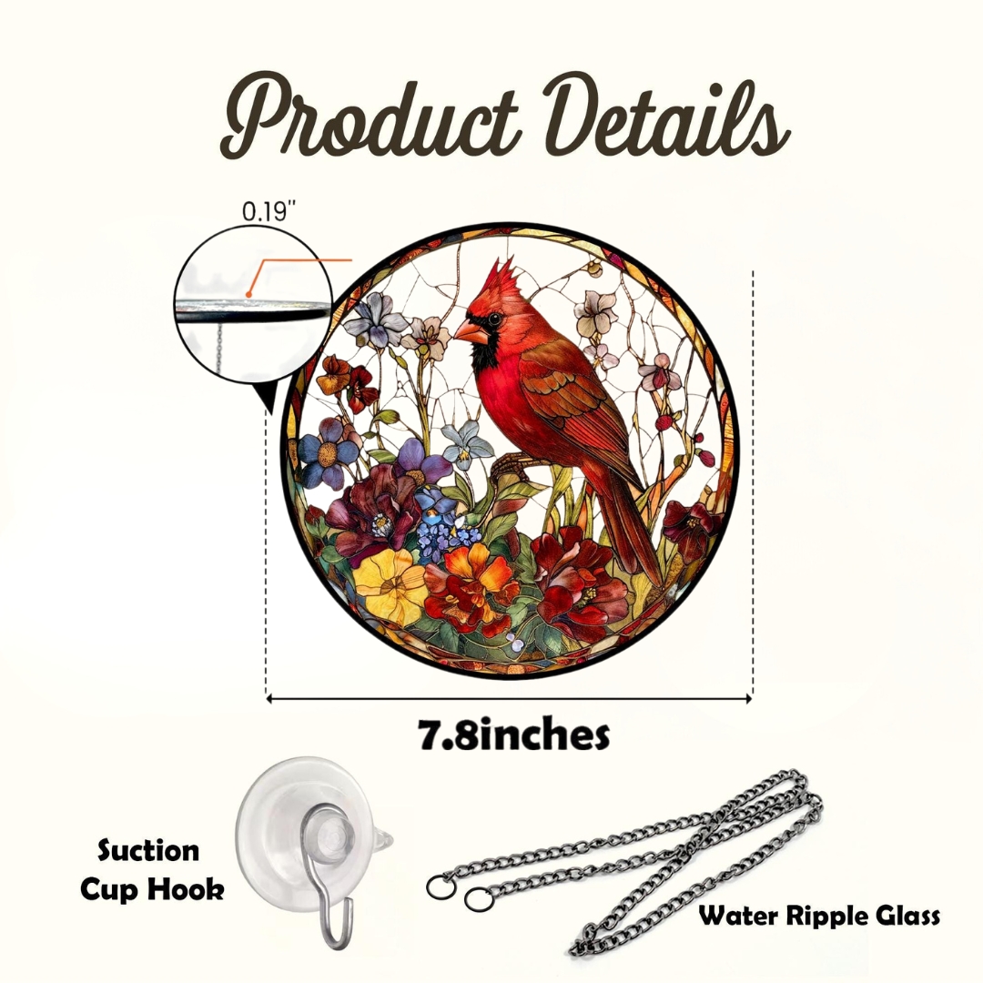 Handmade Cardinal Suncatcher | Home Decor | Holiday Gift