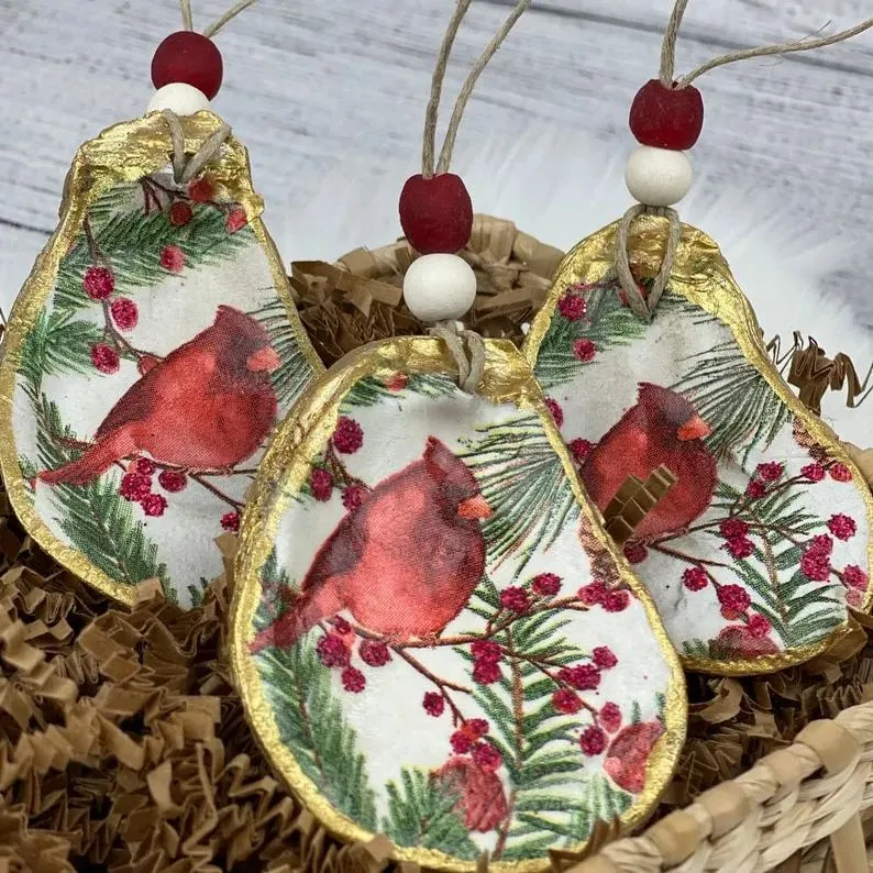 Oyster Shell Christmas Ornament