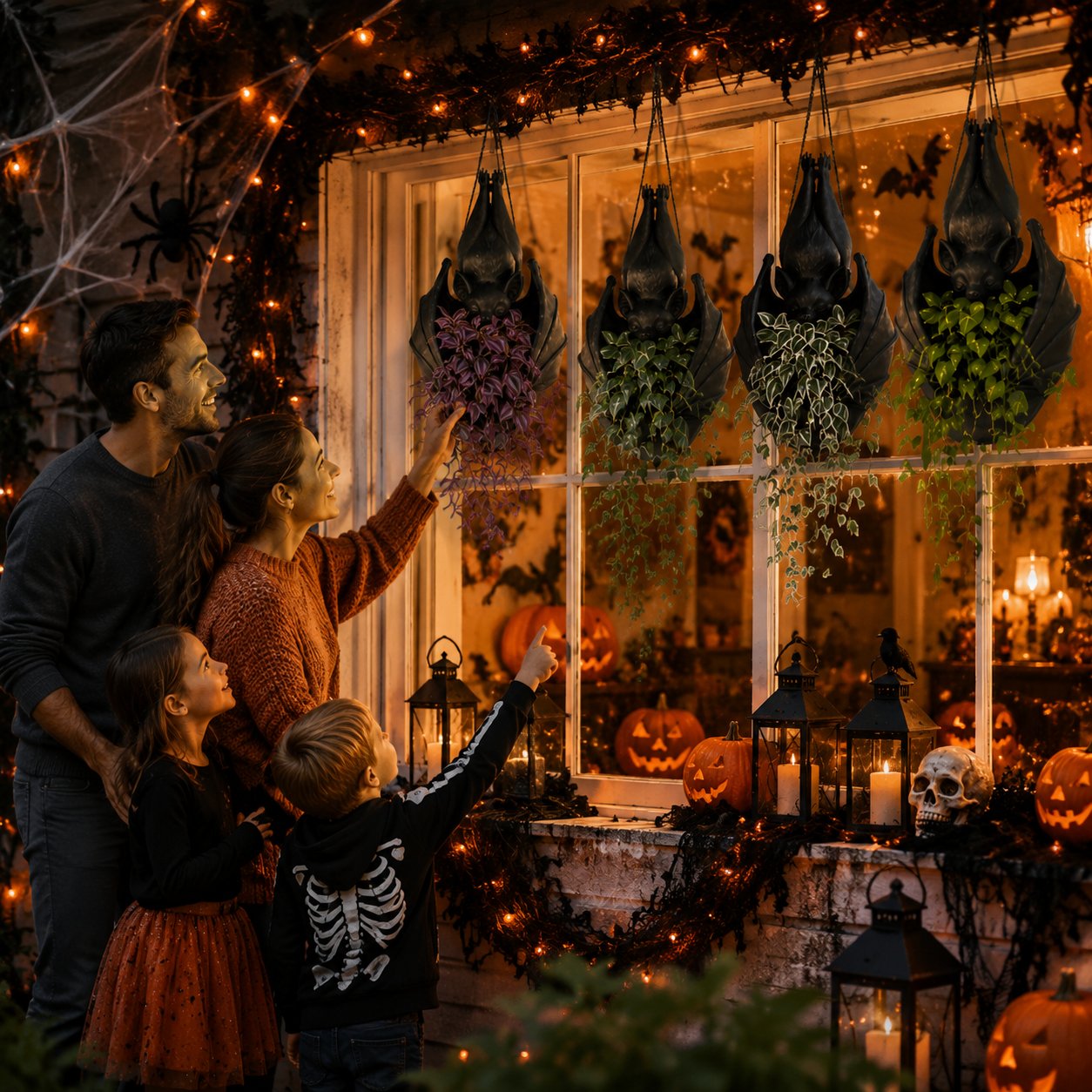 Hanging Bat Plant Pot🎃Spooky Garden Decor Planter