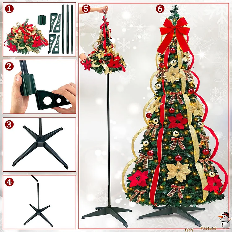 Pop-up Red Christmas Tree | Christmas Decoration