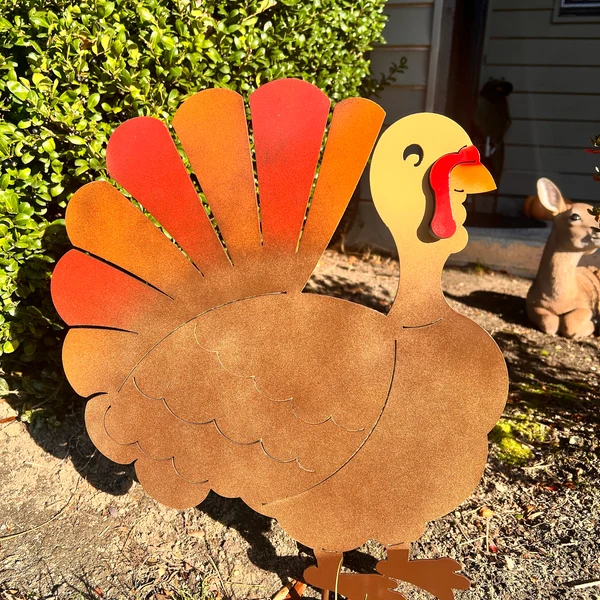 Metal Turkey Garden Stake | Metal Art | Thanksgiving Decor