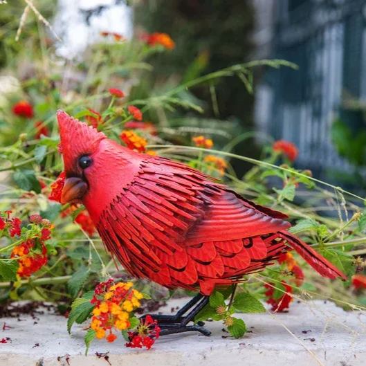 Metal Cardinal Garden Decor