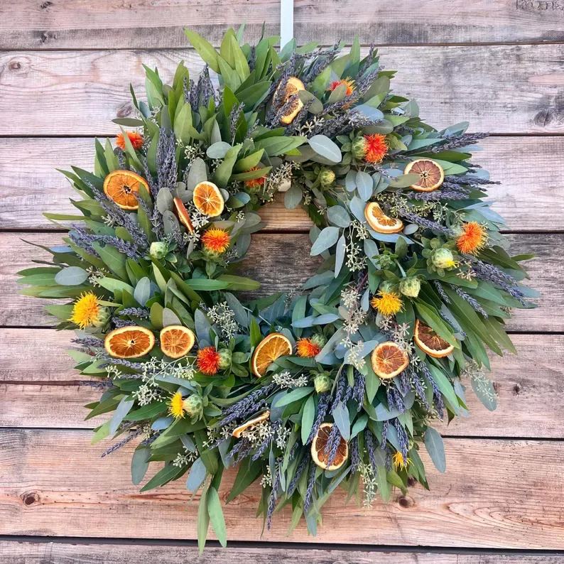 Handcrafted  Fresh Botanical Wreath | Front Door Decoration | Fall Decoration
