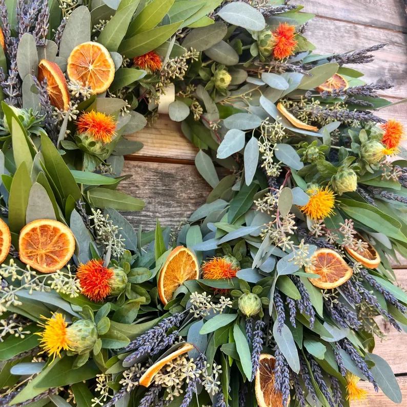 Handcrafted  Fresh Botanical Wreath | Front Door Decoration | Fall Decoration