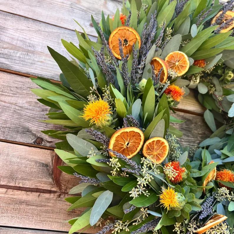 Handcrafted  Fresh Botanical Wreath | Front Door Decoration | Fall Decoration