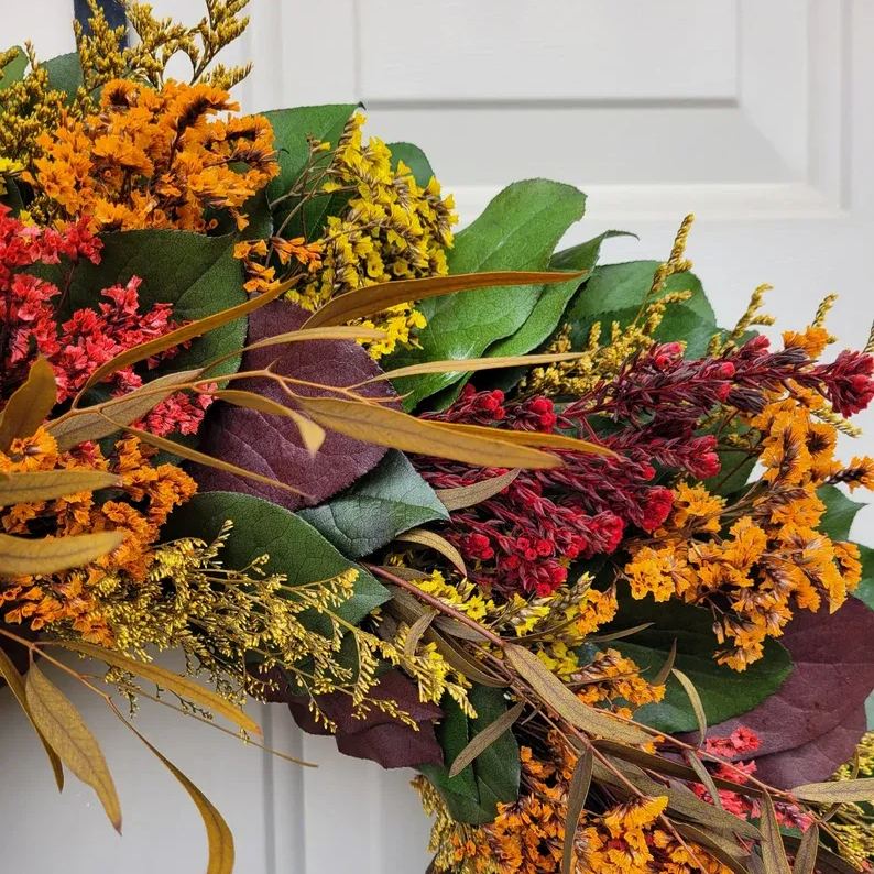 Handcrafted  Fresh Botanical Wreath | Front Door Decoration | Fall Decoration