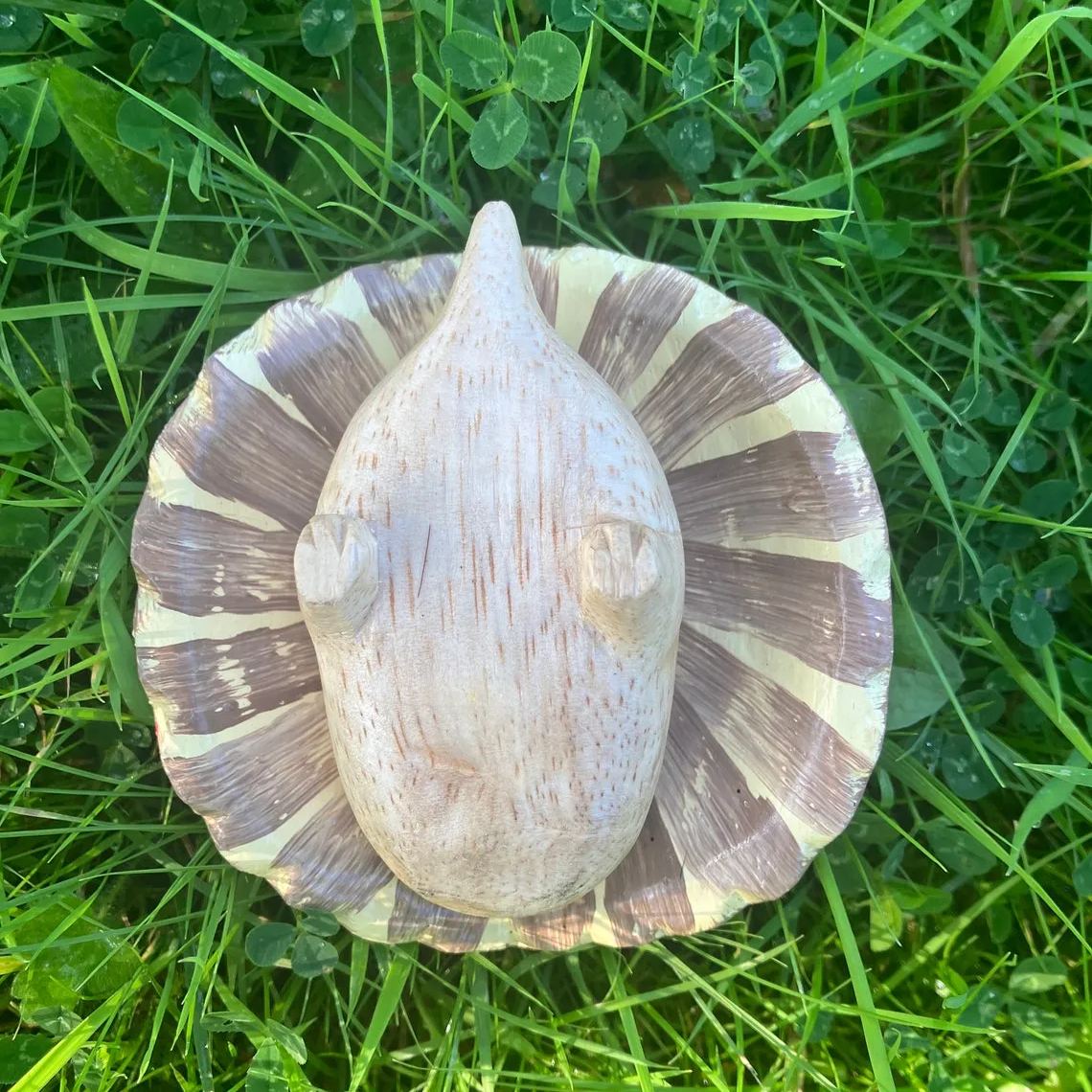 Handmade Toxic Mushroom Hedgehog Garden Decoration | Hand Painted Art