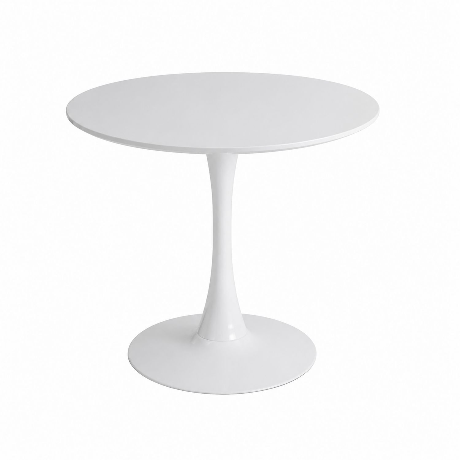 Stół okrągły z MDF i metalu 80cm Biały
