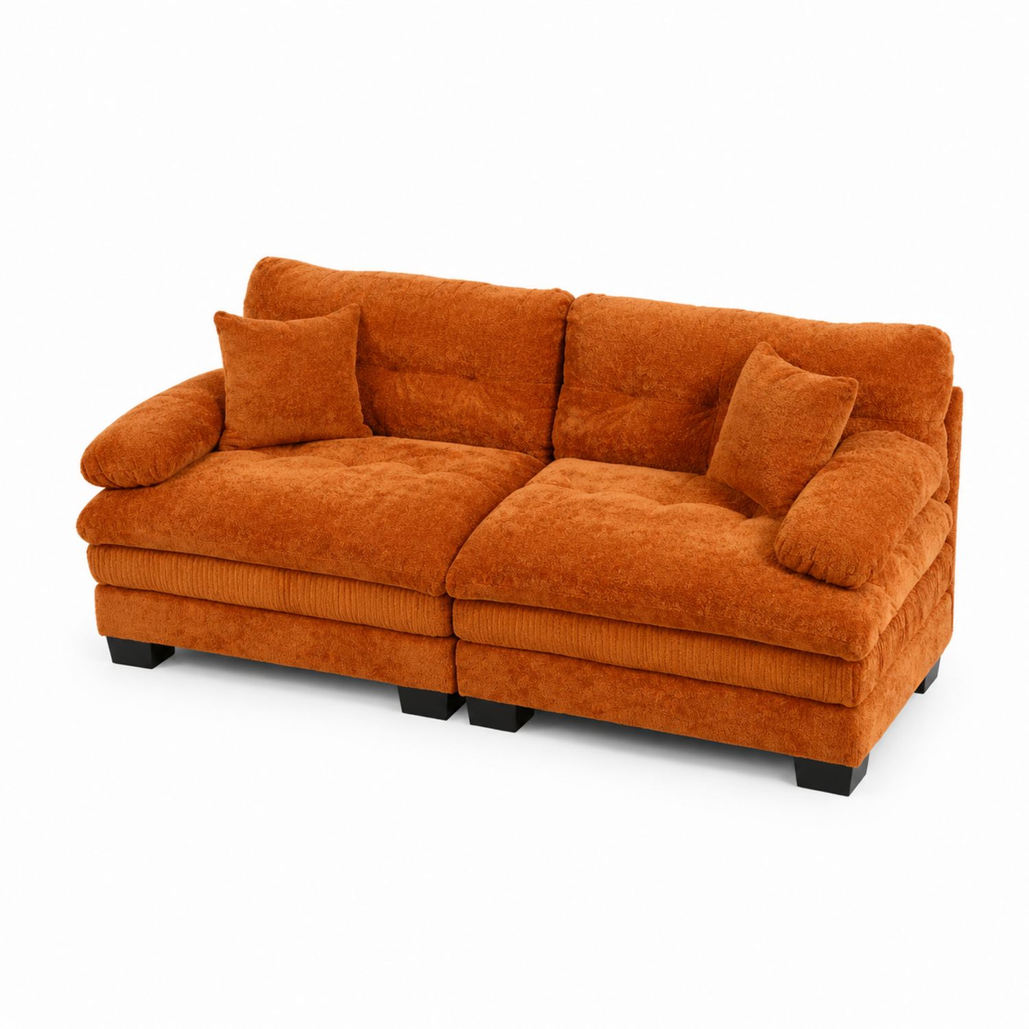 Sofa 2-osobowa Materiałowa Pomarańczowa