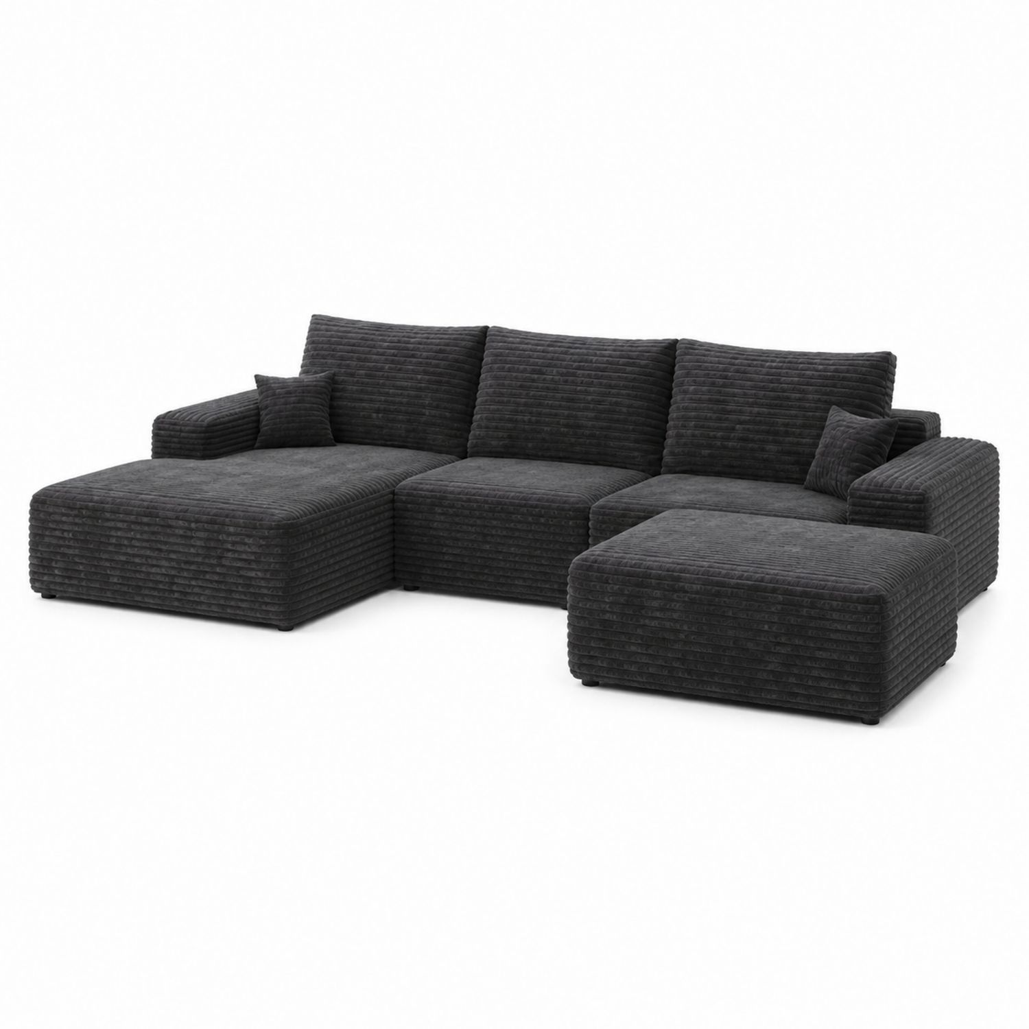 Narożnik modułowy z poduszkami szary 300x200 cm