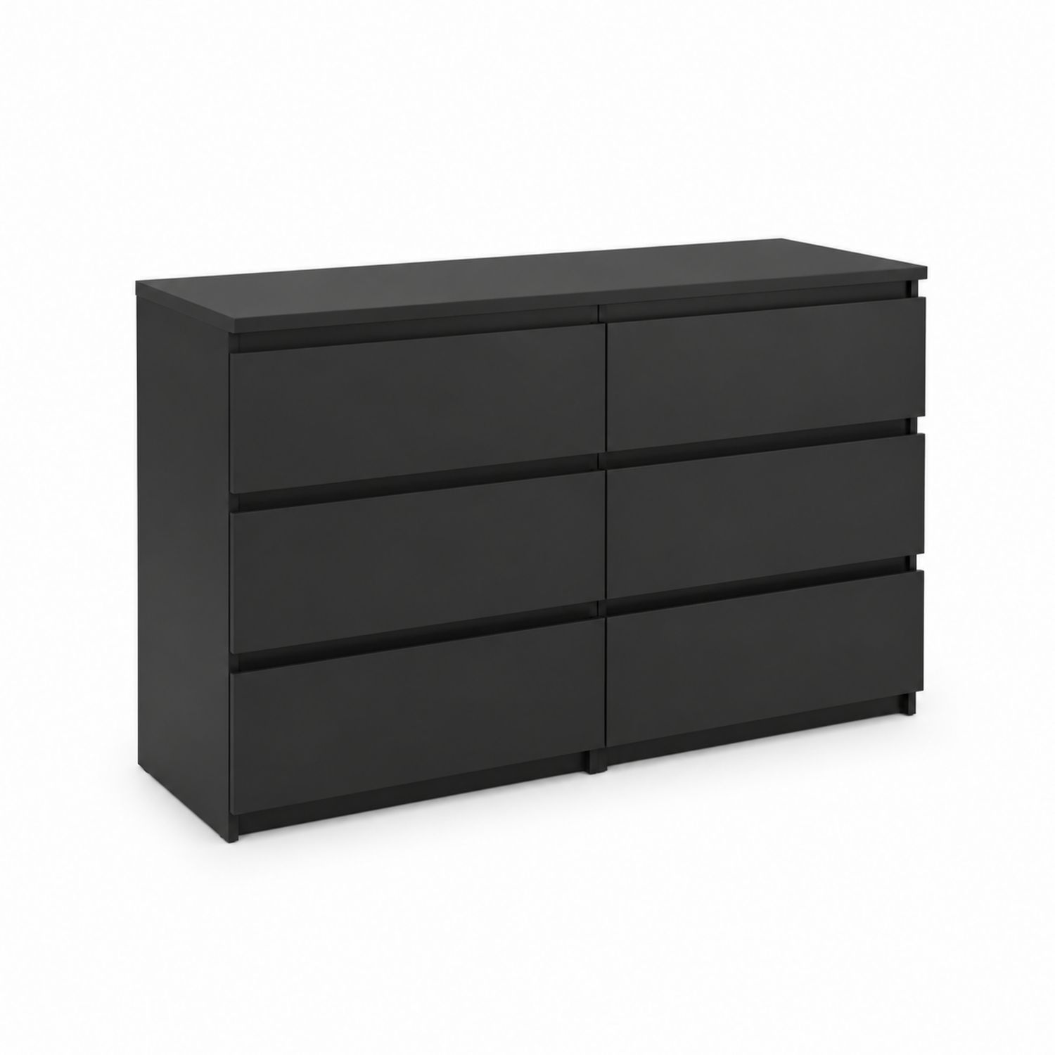 Czarna komoda z 6 szufladami z płyty MDF 150x80x40 cm
