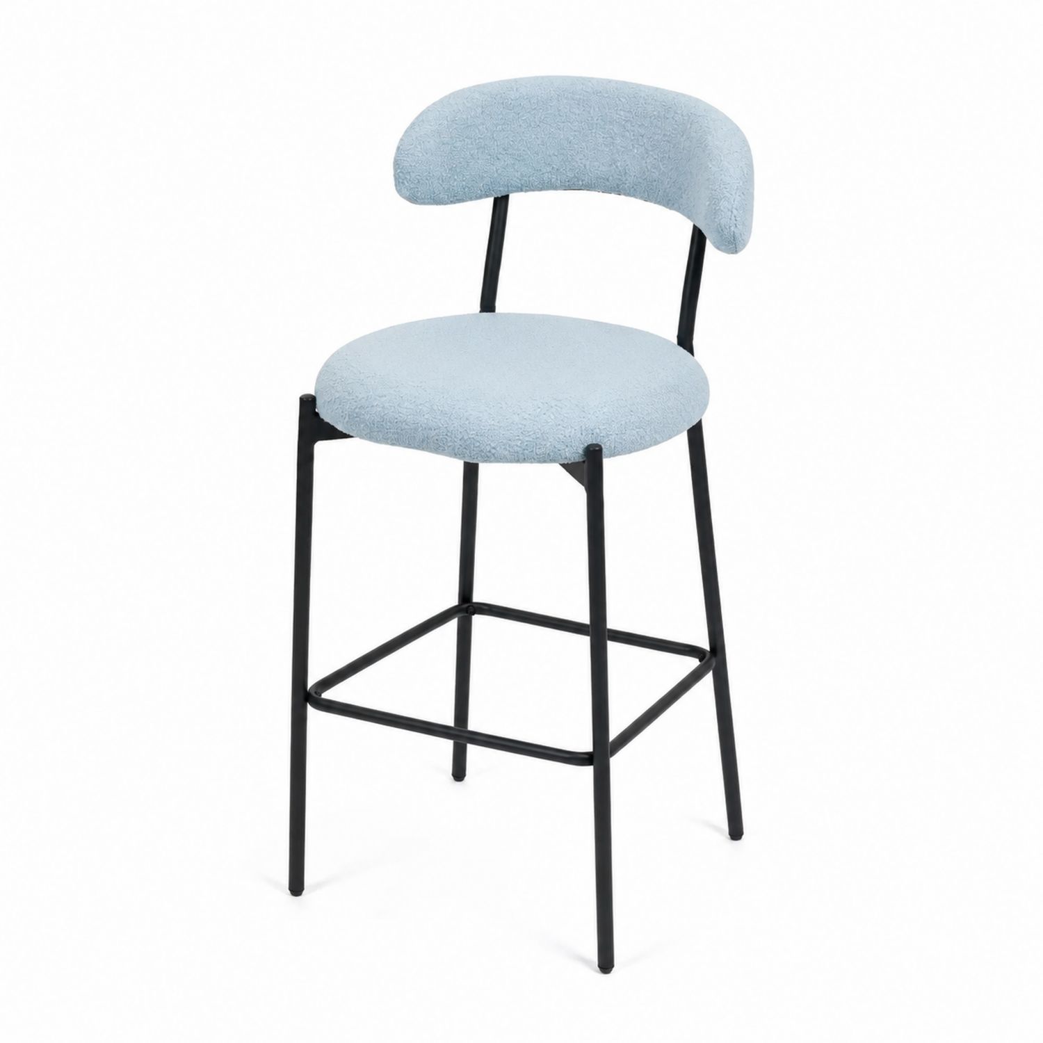 Stołek barowy tkanina jasnoniebieski stal 75 cm