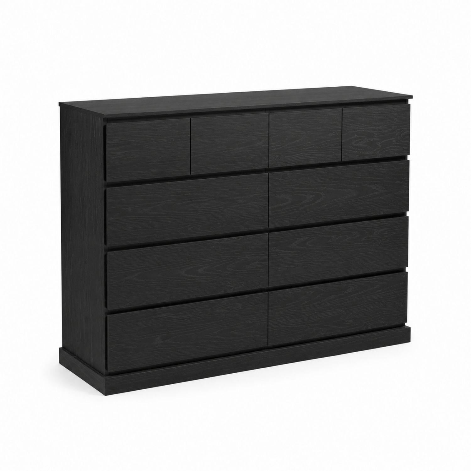 Komoda z 10 szufladami, drewno, czarna, 160 cm x 80 cm x 40 cm