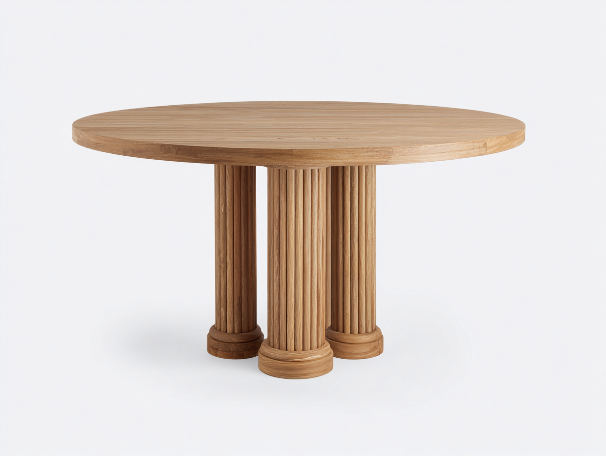 Mesas de jardín madera 120x120x75 cm - marrón - diseño redondo moderno-Zidorranest