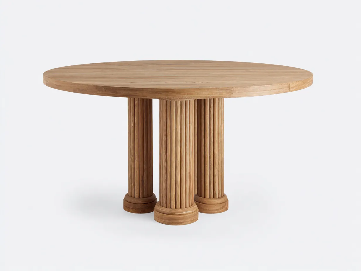 Mesas de jardín madera 120x120x75 cm - marrón - diseño redondo moderno-Zidorranest