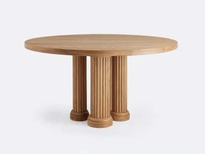 Mesas de jardín madera 120x120x75 cm - marrón - diseño redondo moderno-Zidorranest