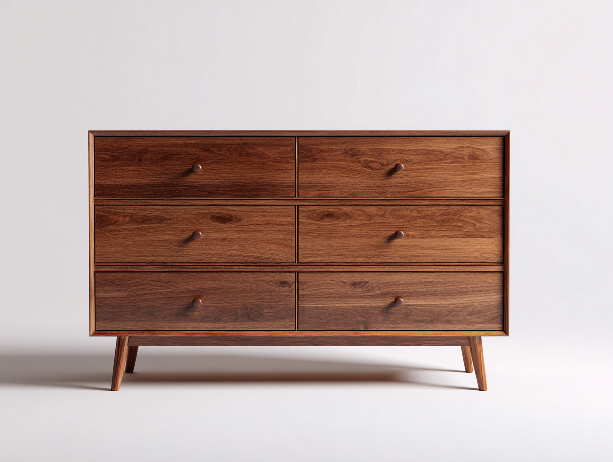 Cómodas madera 120x40x80 cm - Marrón - 6 cajones - Diseño moderno-Zidorranest