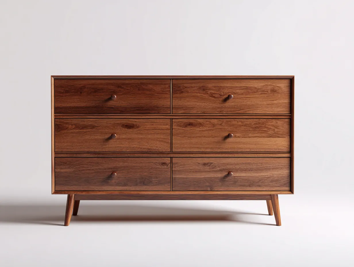 Cómodas madera 120x40x80 cm - Marrón - 6 cajones - Diseño moderno-Zidorranest