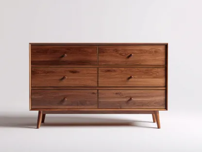 Cómodas madera 120x40x80 cm - Marrón - 6 cajones - Diseño moderno-Zidorranest