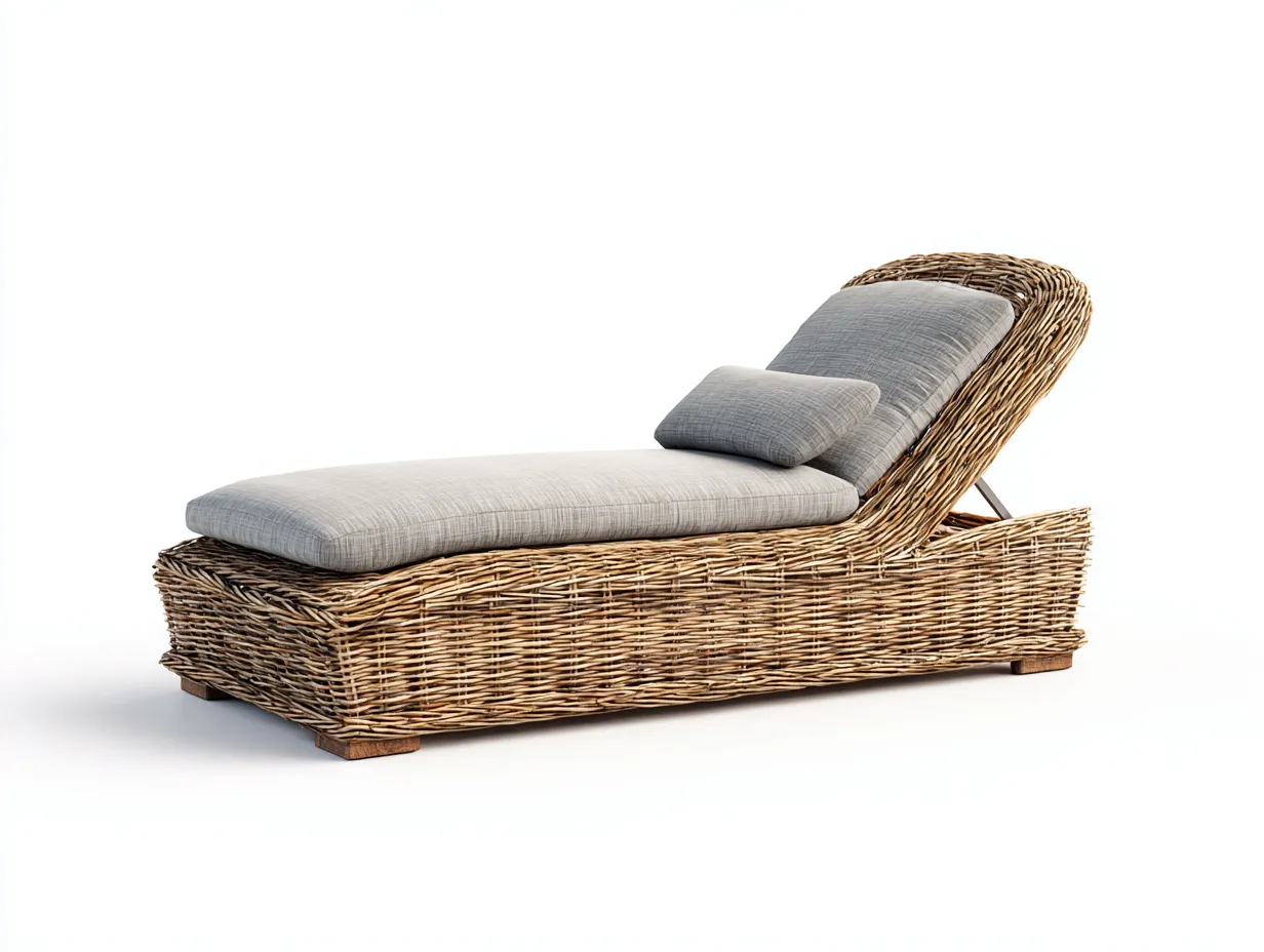 Tumbonas ratán 185x70x80 cm - Marrón-gris - Respaldo ajustable - Diseño moderno-Zidorranest