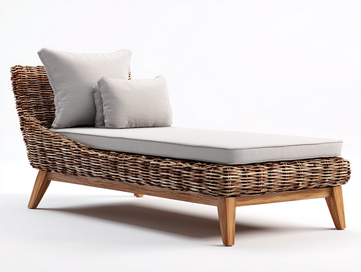 Tumbonas ratán 190x65x85 cm - Marrón-Beige - Respaldo ajustable - Diseño moderno-Zidorranest