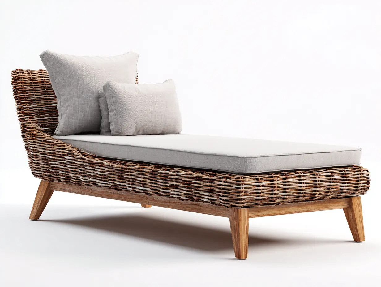 Tumbonas ratán 190x65x85 cm - Marrón-Beige - Respaldo ajustable - Diseño moderno-Zidorranest