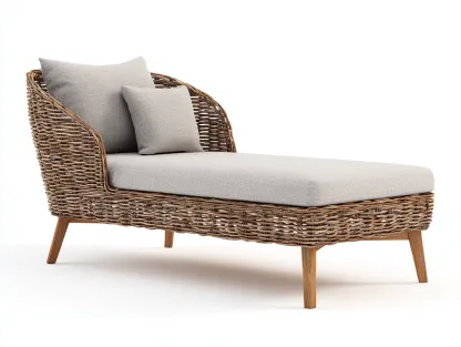 Tumbonas ratán 180x70x75 cm - Marrón-beige - Diseño moderno con respaldo lateral-Zidorranest