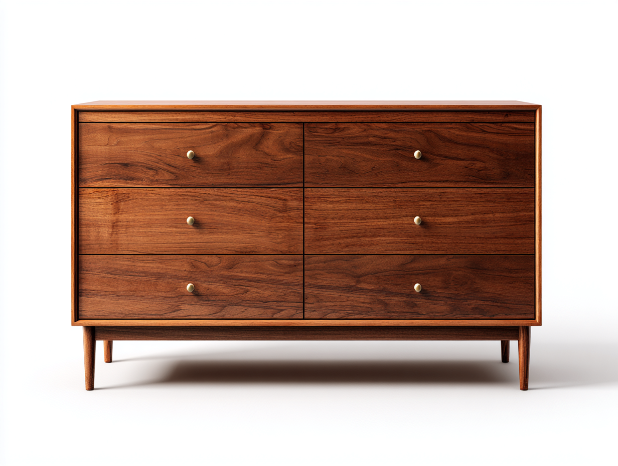 Cómodas de madera 120x45x85 cm marrón diseño moderno con 6 cajones para dormitorio-Zidorranest
