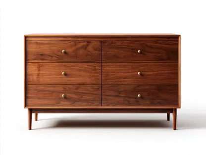 Cómodas de madera 120x45x85 cm marrón diseño moderno con 6 cajones para dormitorio-Zidorranest