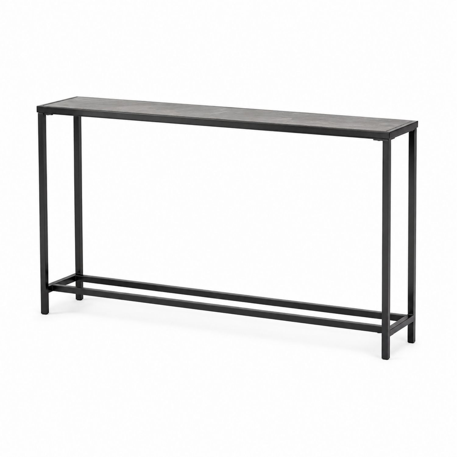 Konsolentisch rechteckig MDF und Stahl Schwarz