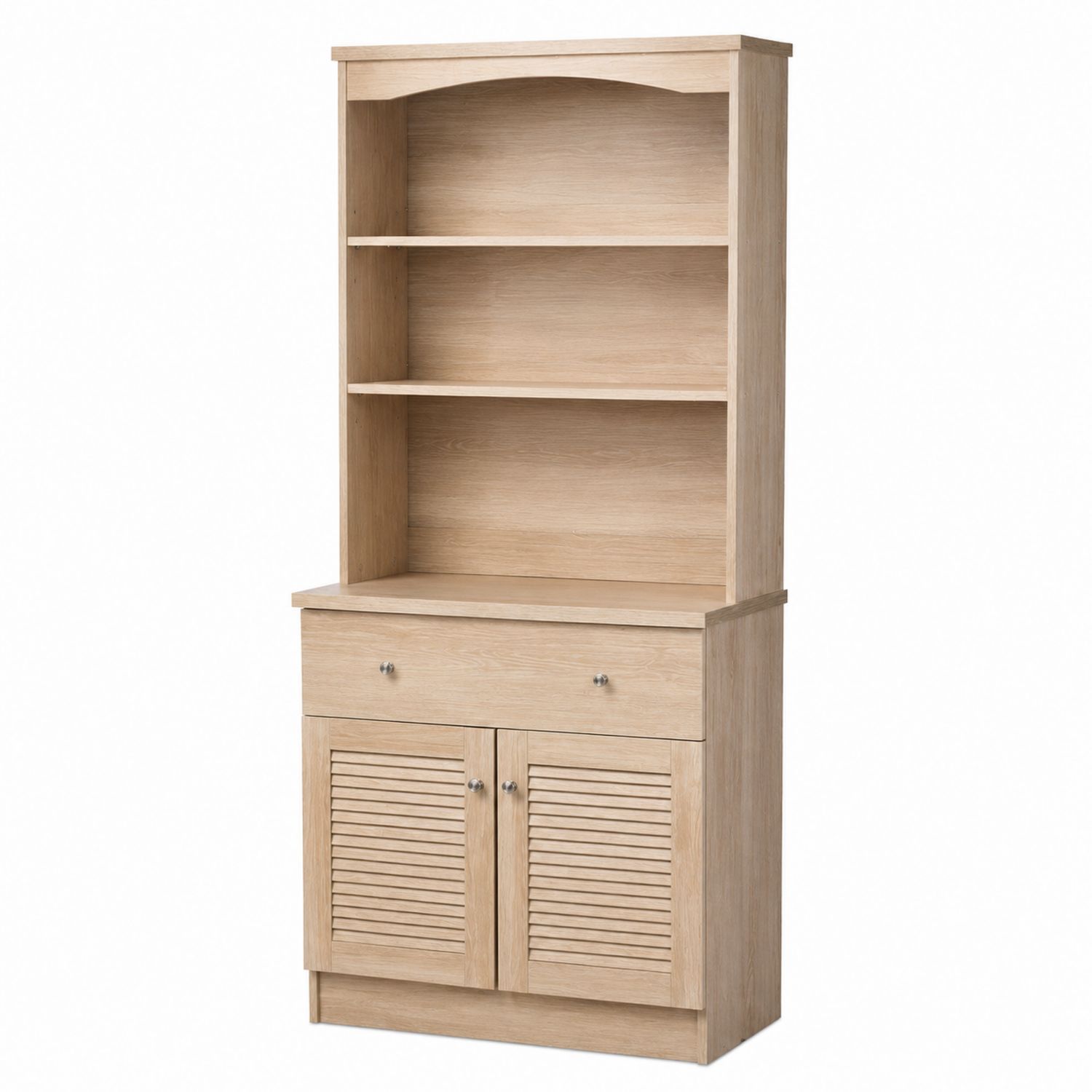 Hochschrank aus Eichenholz mit 2 Türen und 1 Schublade
