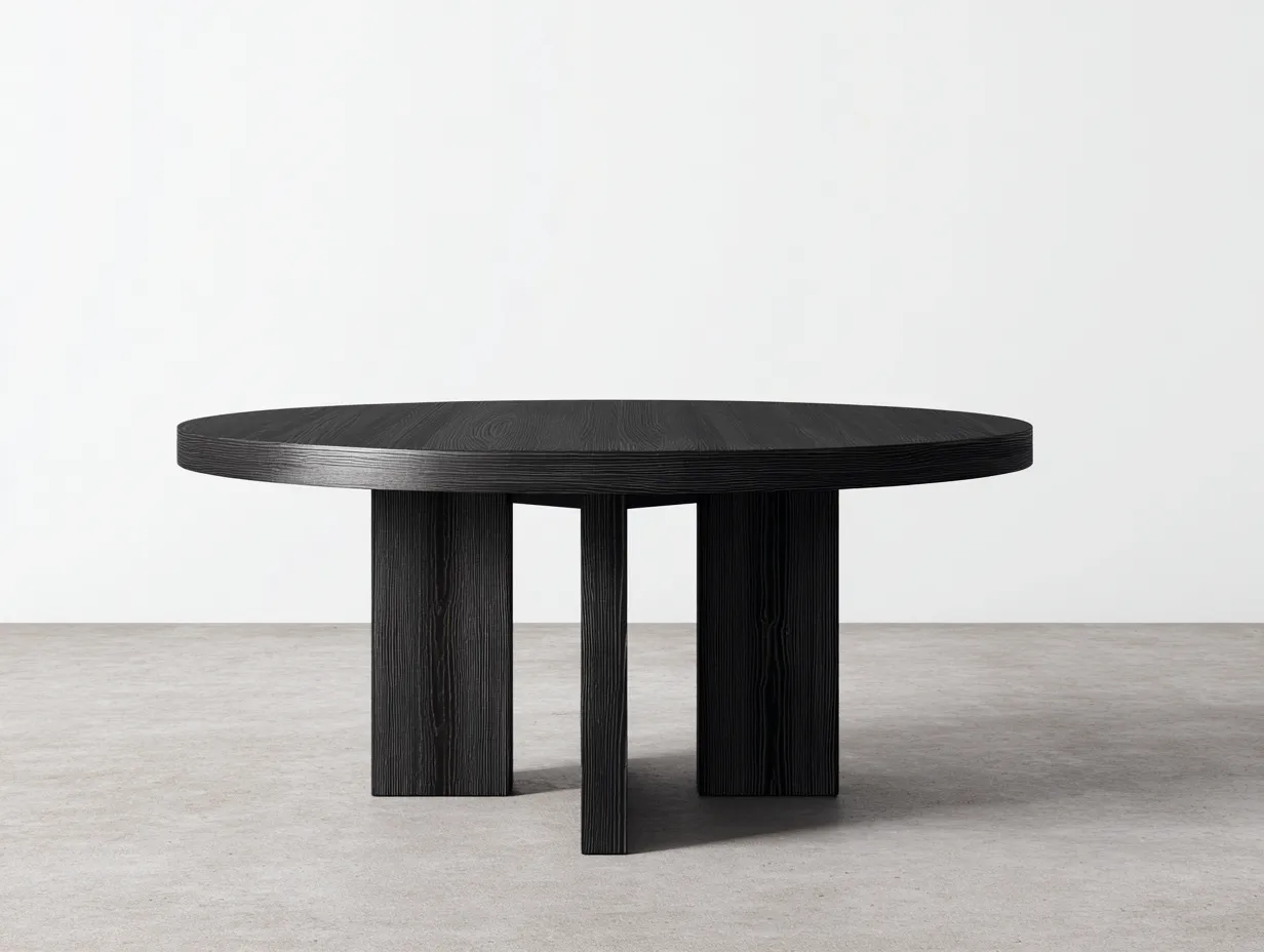 Esstisch 120x120x75 cm - schwarz - runder Holztisch für das Esszimmer im modernen Stil-Hadorfahaus