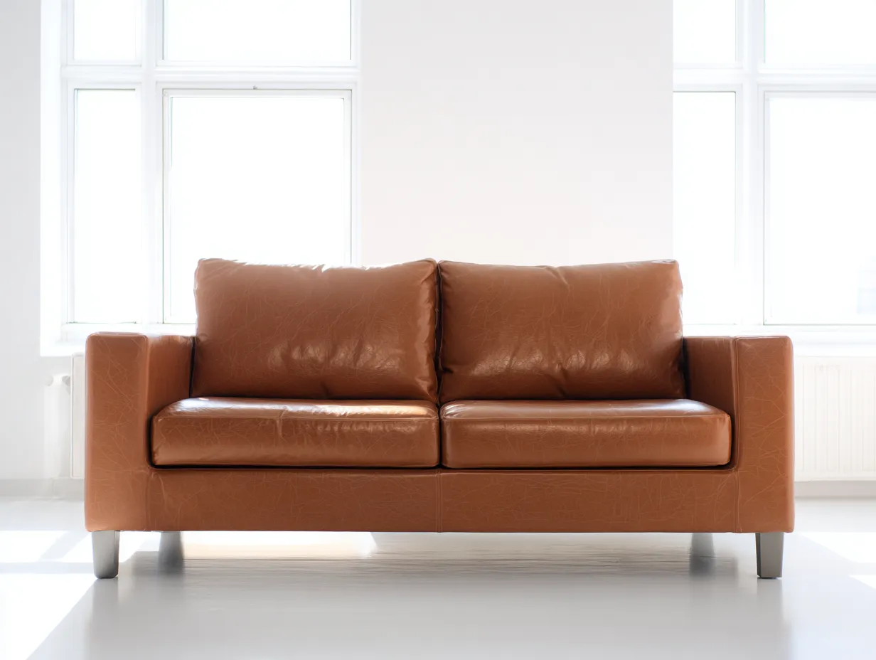 Zweisitzer mit hohen Rückenkissen 170x86x81 cm - karamellbraun und silber - für das Wohnzimmer - klare Kontur-Hadorfahaus