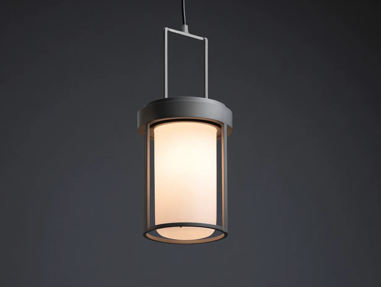 Hängelampe rechteckig Glas 120x28x24 cm - Alabasterweiß und Dunkelgrau - Outdoor Leuchte mit linearem Schirm-Hadorfahaus