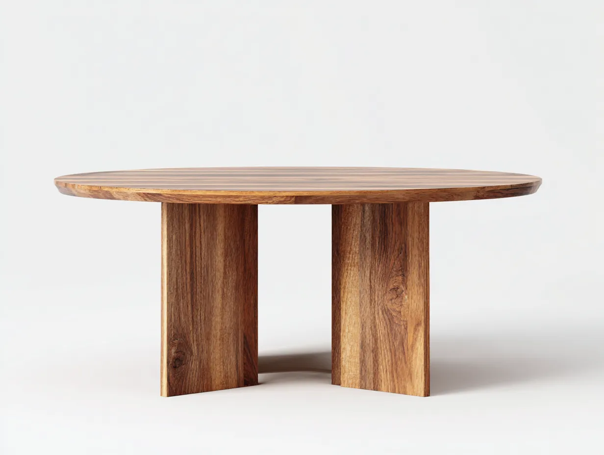 Esstisch 130x130x75 cm - Nussbaum natur - runder Tisch aus Holz für das Esszimmer-Hadorfahaus