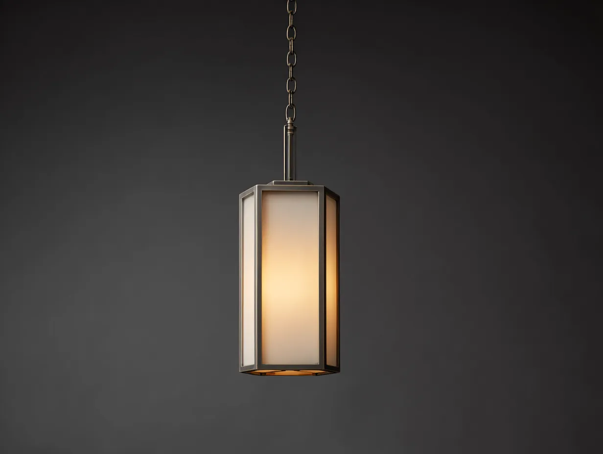 Hängelampe kompakt Metall Glas 26x26x40 cm - Schwarz und Warmweiß - Outdoor Laterne mit Kettenaufhängung-Hadorfahaus