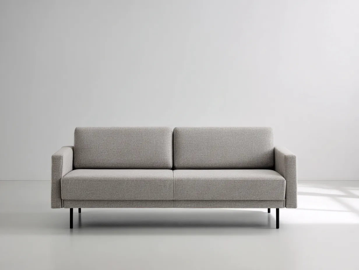 Zweisitzer Sofa 170x84x79 cm - hellgrau und schwarz - für das Wohnzimmer - mit schlanken Metallfüßen-Hadorfahaus