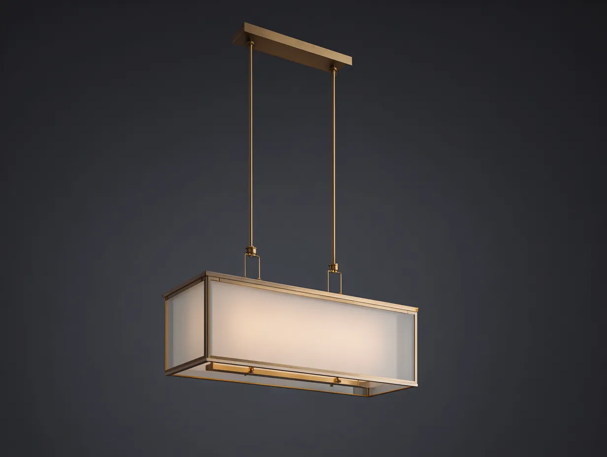 Hängelampe Laterne Glas 24x24x48 cm - Warmweiß und Bronze - Outdoor Pendelleuchte mit schlankem Korpus-Hadorfahaus