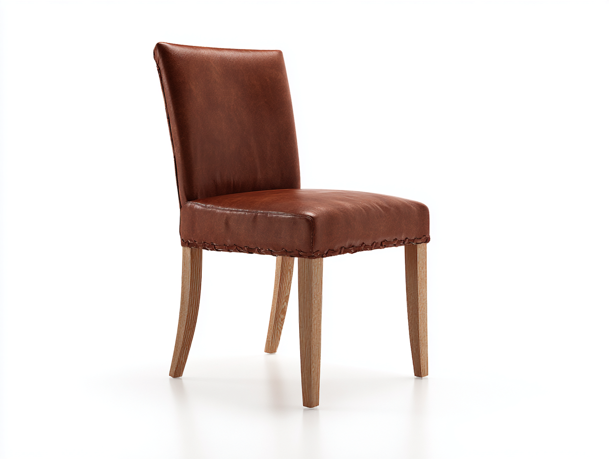 Esszimmerstühle Kunstleder-Holz 48x58x92 cm - Braun-Naturfarbe - Gepolstert - Klassisches Design-Zadoriacasa