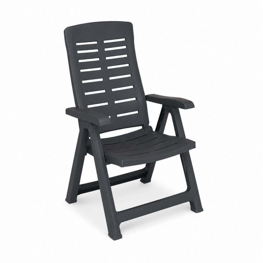 Chaise en plastique réglable Noire 90x60x65 cm
