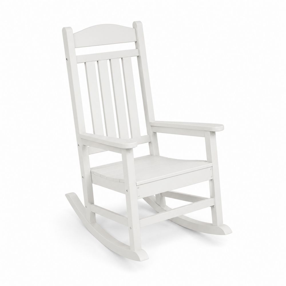 Chaise berçante en bois composite Blanc