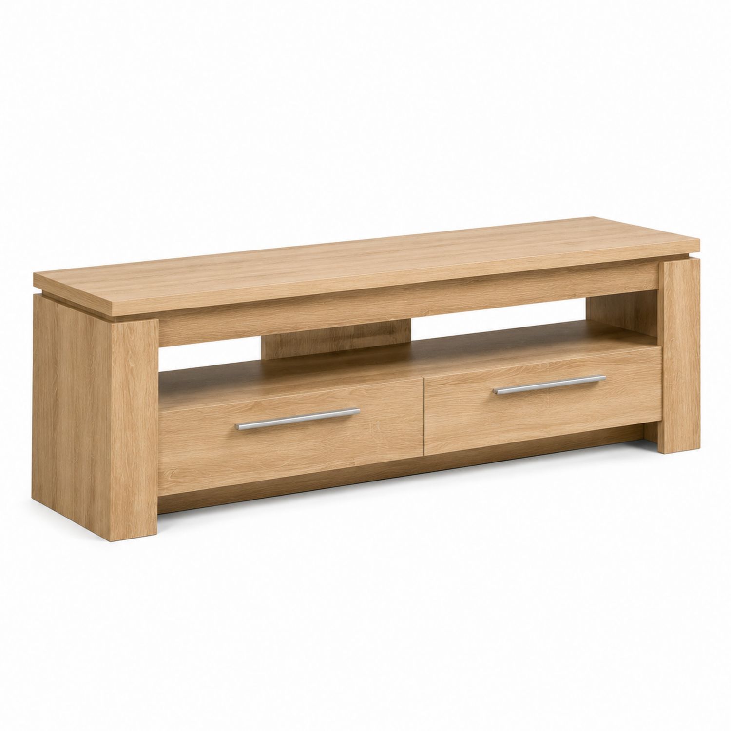TV-Schrank Eichenfurnier 120x40x45 cm mit 2 Schubladen