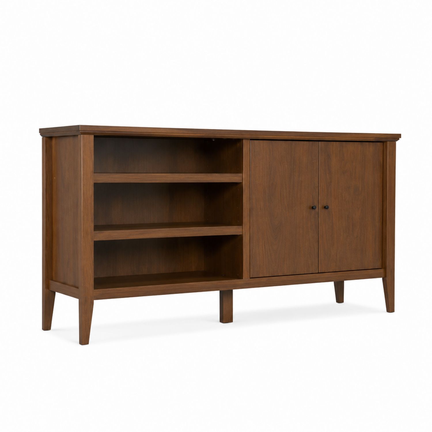 Holzschrank mit offenen Regalen und Doppeltüren 120x40x60cm Braun