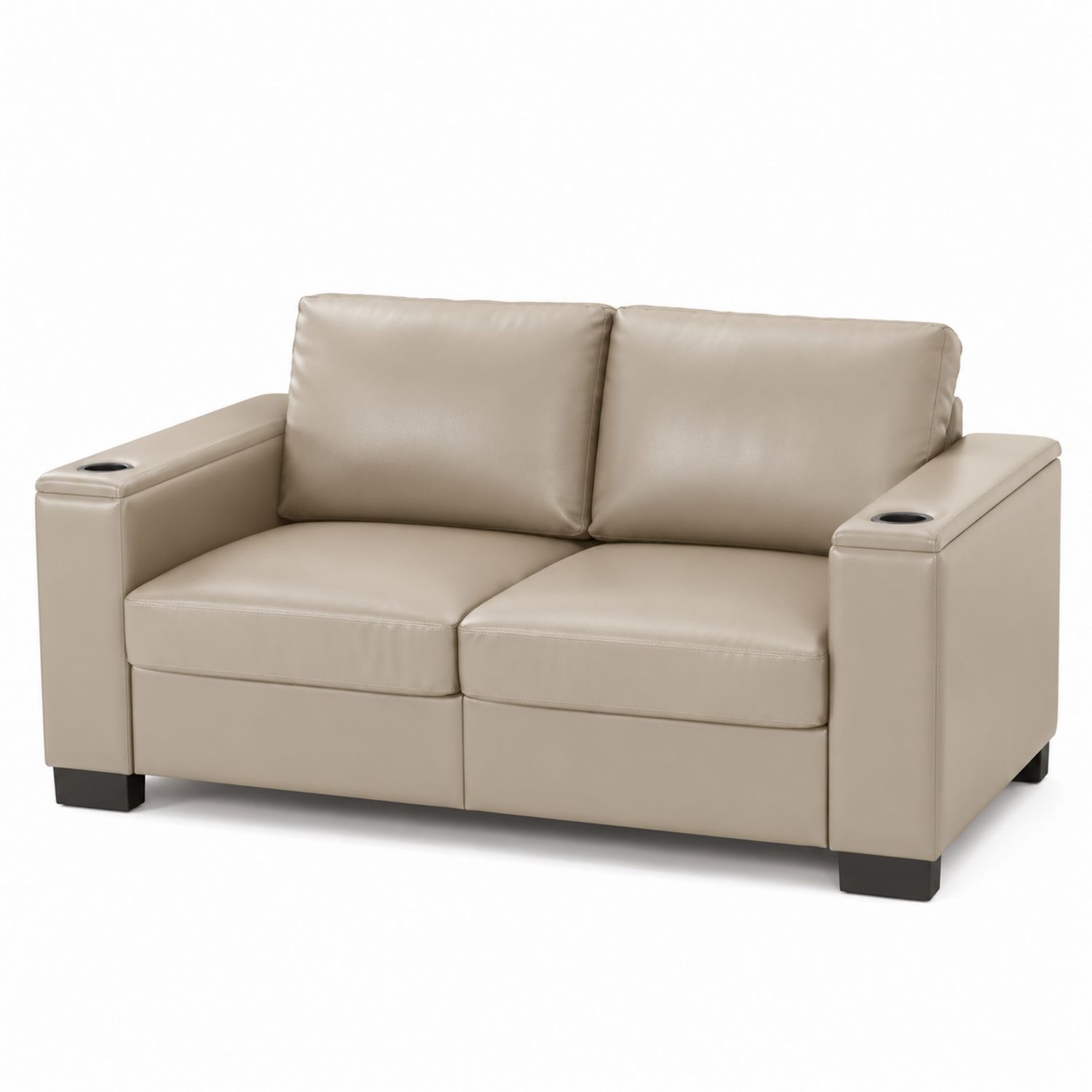 2-Sitzer Sofa Leder Beige 150cm