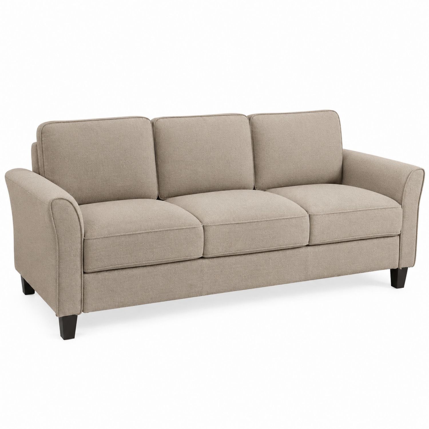 3-Sitzer Sofa rechteckig 210x85x90 cm Stoff Beige
