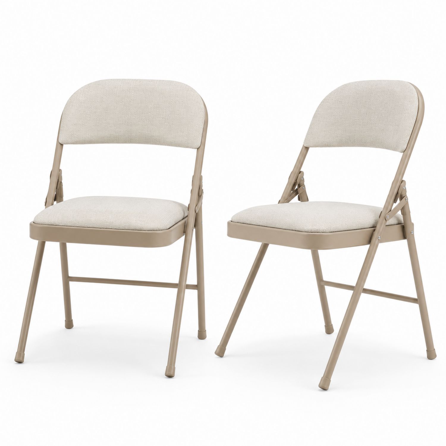 2er Set Klappstuhl Polyester Beige Stahl