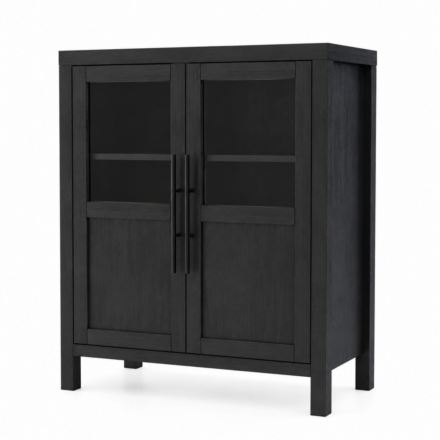 Sideboard Holz Schwarz mit Sicherheitsglas