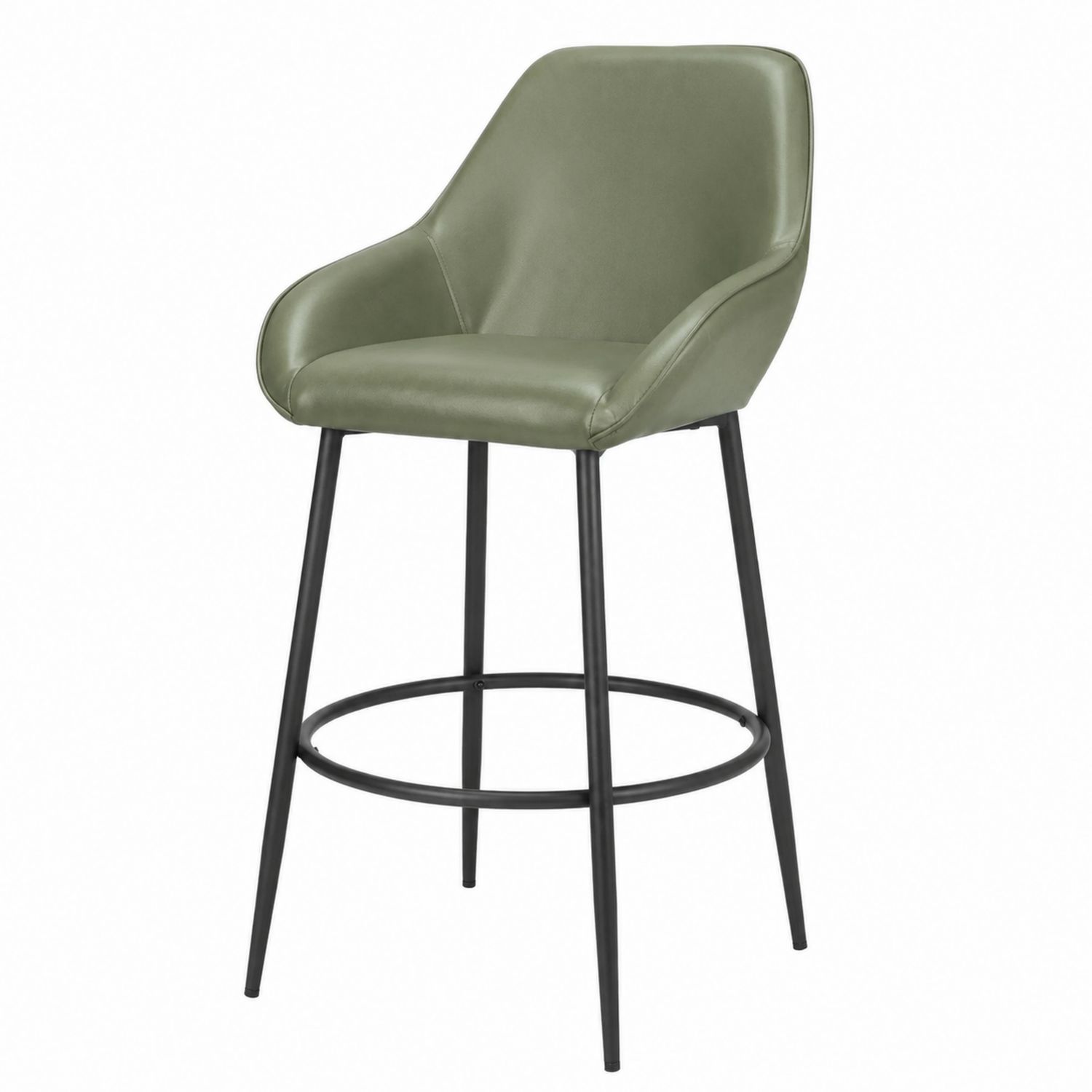 Barhocker mit Rückenlehne Kunstleder Grün Höhe 110 cm